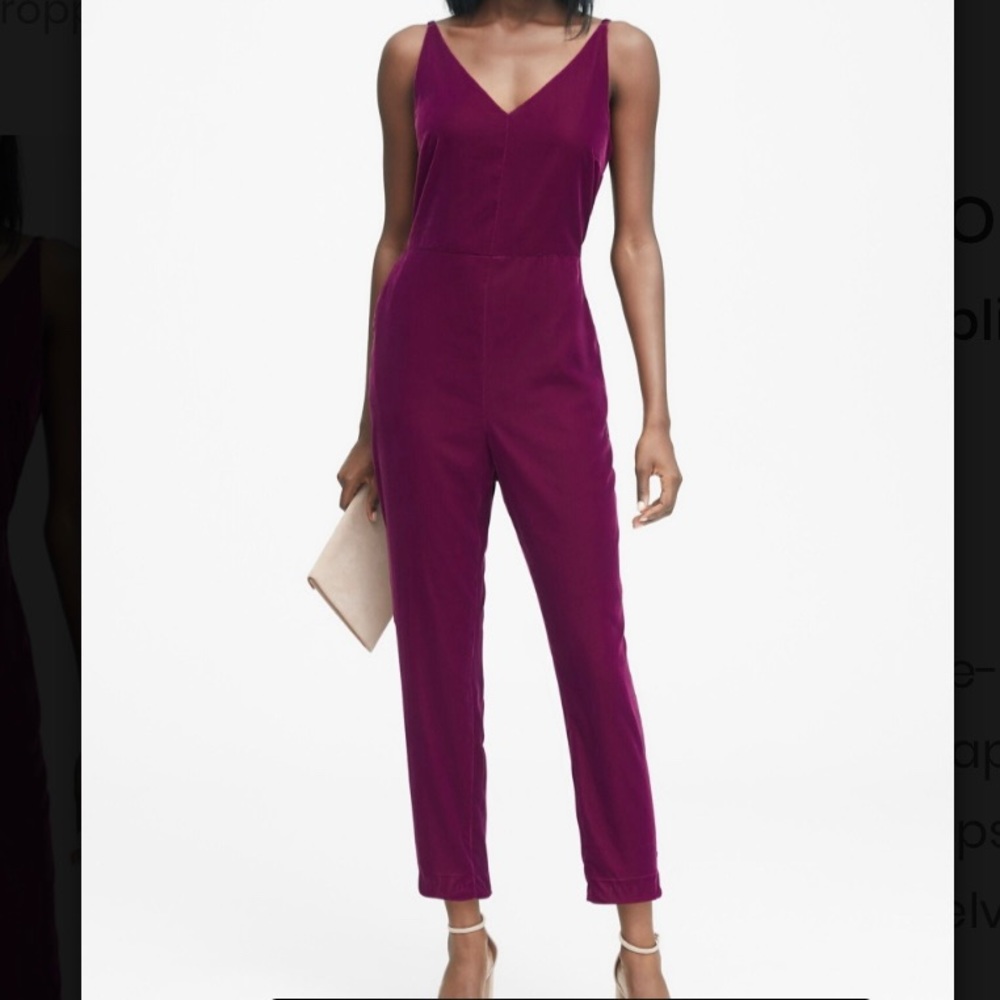 NWT Banana Republic cropped velvet jumpsuit Sz 4